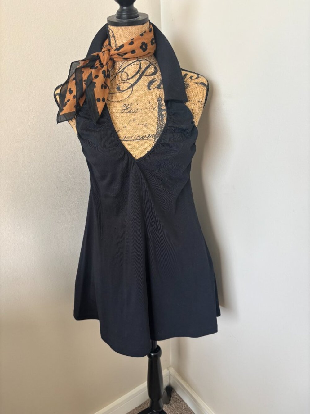 FREE PEOPLE BLCAK HALTER DRESS XS